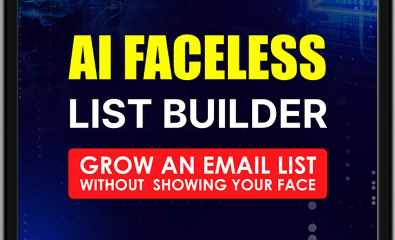 AI Faceless List Builder digital product helping users grow an email list without showing their face.